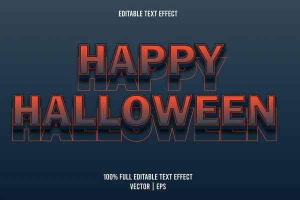 Joyeux Effet Texte Modifiable Halloween Couleur Bleu Foncé Orange — Image vectorielle