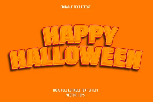 Feliz Halloween Efeito Texto Editável Cor Laranja — Vetor de Stock
