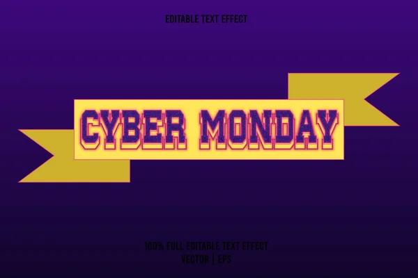 Cyber Lunedì Testo Modificabile Effetto Colore Viola — Vettoriale Stock