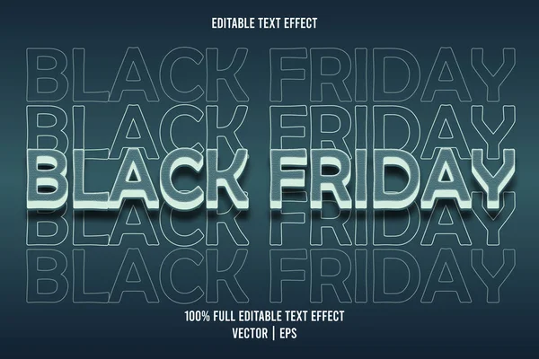 Black Friday Editable Text Effect Blue Color — Stock Vector