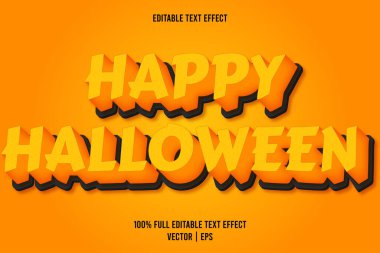 Mutlu Cadılar Bayramı 3 boyutlu düzenlenebilir metin efekti turuncu renk