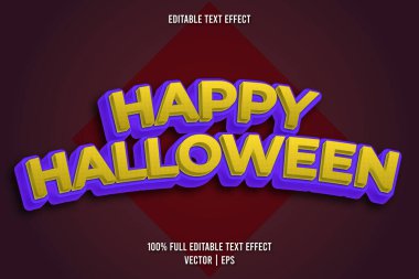 Mutlu Cadılar Bayramı düzenlenebilir metin efekti retro biçimi