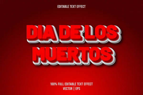 Dia Los Muertos Editable Text Effect Retro Style — Stock Vector