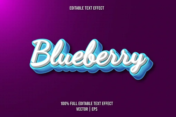 Blueberry Редактируемый Текстовый Эффект Ретро Стиль — стоковый вектор