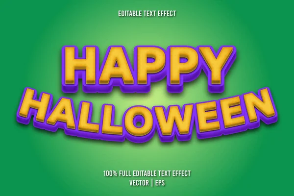 Feliz Halloween Editável Efeito Texto Estilo Cômico — Vetor de Stock