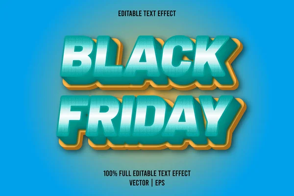 Black Friday Editable Text Effect Comic Style Cyan Color — Stock Vector