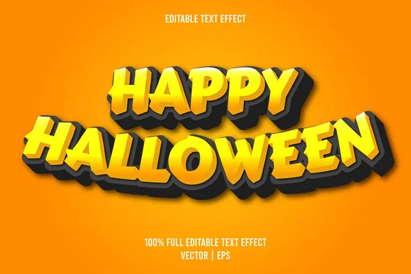 Happy Halloween Bewerkbare Tekst Effect Komische Stijl Oranje Kleur — Stockvector