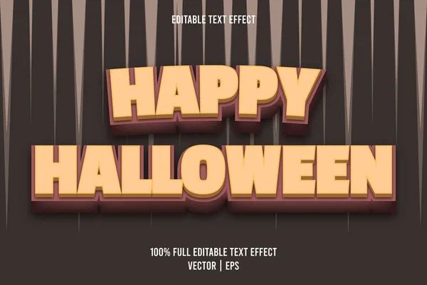 Happy Halloween Éditable Texte Effet Style Rétro Couleur Marron — Image vectorielle
