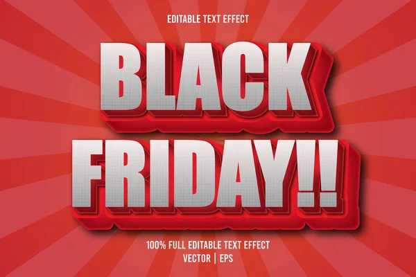Black Friday Editable Text Effect Comic Style Red Color — Stock Vector