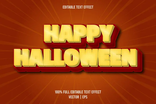 Felice Halloween Effetto Testo Modificabile Stile Comico — Vettoriale Stock