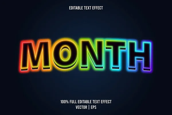 Monat Editierbare Text Effekt Neon Stil — Stockvektor