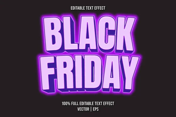 Black Friday Editable Text Effect Neon Style — Stock Vector