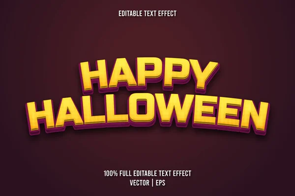 Happy Halloween Éditable Texte Effet Style Rétro — Image vectorielle