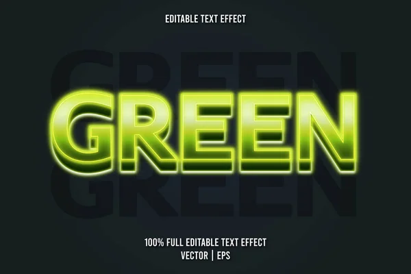 Zielony Edytowalny Tekst Efekt Neonowy Styl — Wektor stockowy