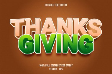 Şükran Günü düzenlenebilir metin efekti tarzı