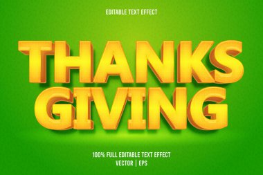 Şükran Günü düzenlenebilir metin efekti tarzı