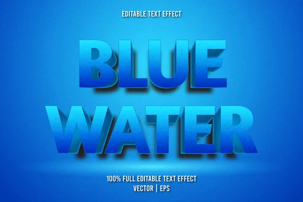Μπλε Νερό Επεξεργάσιμο Εφέ Κειμένου Στυλ Κινουμένων Σχεδίων — Διανυσματικό Αρχείο