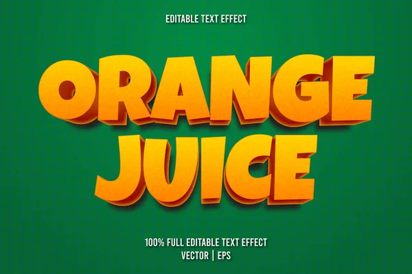 Jus Orange Modifiable Style Bande Dessinée Effet Texte — Image vectorielle