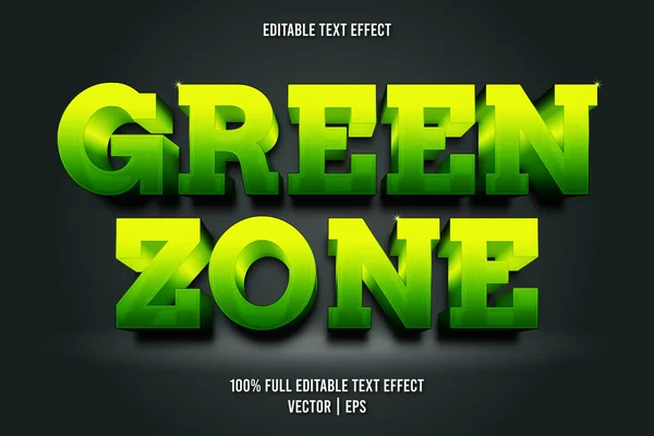 Zone Verte Effet Texte Modifiable Style Luxe — Image vectorielle