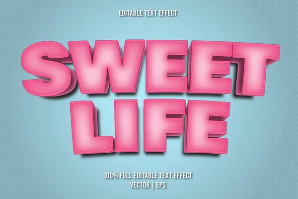 Sweet Life Éditable Style Bande Dessinée Effet Texte — Image vectorielle