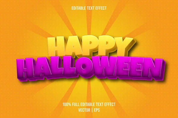 Happy Halloween Muokattavissa Tekstin Vaikutus Sarjakuva Tyyli — vektorikuva