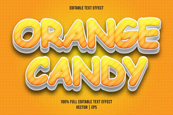 Pomarańczowy Cukierki Edytowalny Tekst Efekt Kreskówki Styl — Wektor stockowy