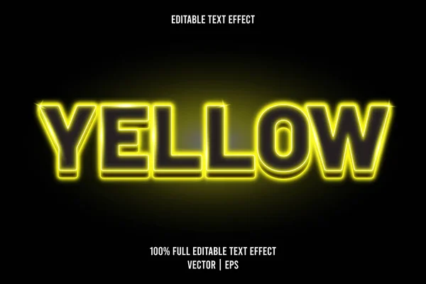 Żółty Edytowalny Tekst Efekt Neonowy Styl — Wektor stockowy