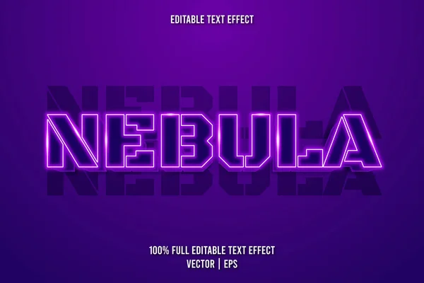 Nébuleuse Effet Texte Modifiable Style Néon — Image vectorielle