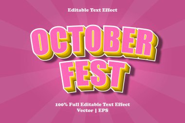 Ekim Festivali düzenlenebilir metin efekti