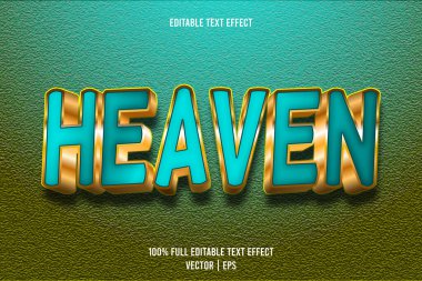 Cennet düzenlenebilir metin efekti 3 boyut lüks kabartma stili