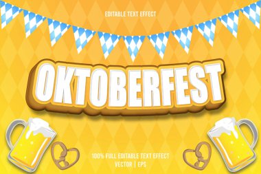 Oktoberfest düzenlenebilir metin efekti 3 boyut kabartma biçimi