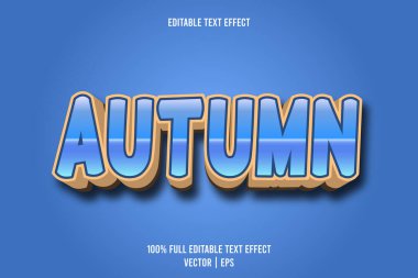 Sonbahar düzenlenebilir metin efekti 3 boyut kabartma biçimi