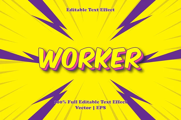 Worker Editable Text Effect — Stockvektor