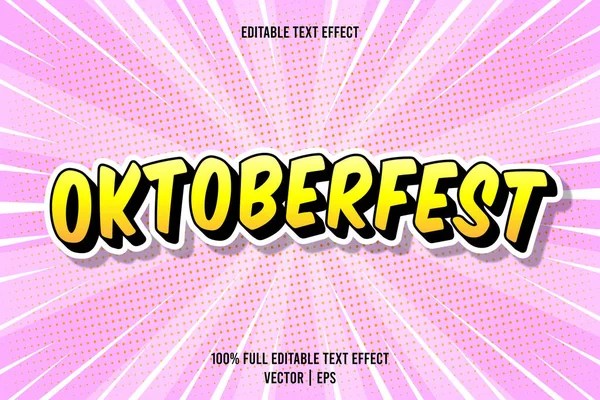 Oktoberfest Editable Text Effect Dimension Emboss Cartoon Style — Stock Vector
