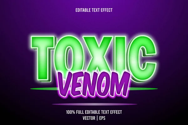 Toxic Veneno Editable Efecto Texto Dimensión Relieve Estilo Neón — Vector de stock