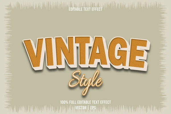 Estilo Vintage Efecto Texto Editable Dimensión Relieve Estilo Vintage — Vector de stock