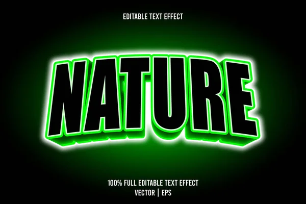 Nature Effet Texte Modifiable Dimensions Emboîter Style Néon — Image vectorielle
