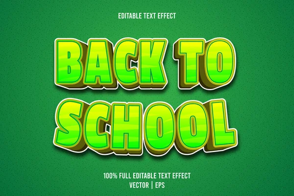 Back School Editable Text Effect Dimension Emboss Cartoon Style — Stock Vector