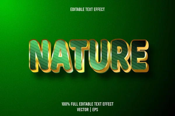 Nature Editable Text Effect Dimension Emboss Luxury Style — Stock Vector