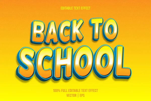 stock vector Back to school editable text effect 3 dimension emboss cartoon style