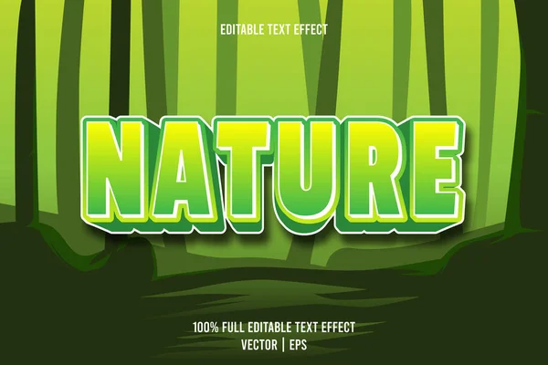 Natur Editierbare Text Effekt Dimensionale Prägung Cartoon Stil — Stockvektor