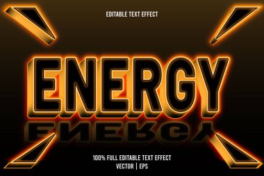 Enerji düzenlenebilir metin efekti 3 boyut kabartma neon biçimi