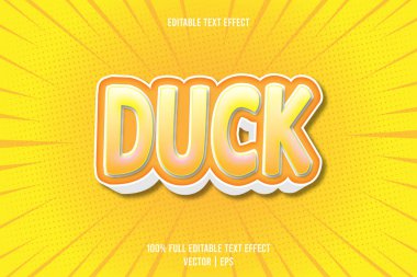 Ördek düzenlenebilir metin efekti 3 boyut kabartma biçimi