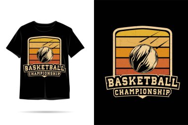 Basketbol şampiyonası silueti t-shirt tasarımı