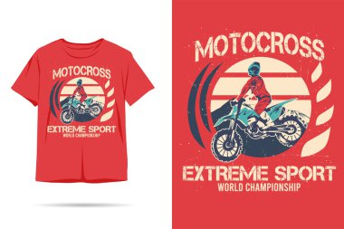 Motokros ekstrem silüet t-shirt tasarımı