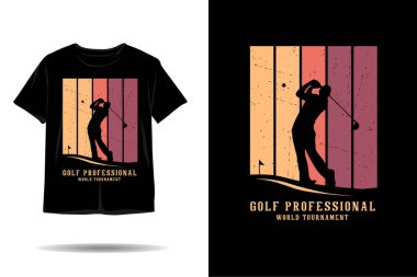 Golf profesyonel siluet t-shirt tasarımı
