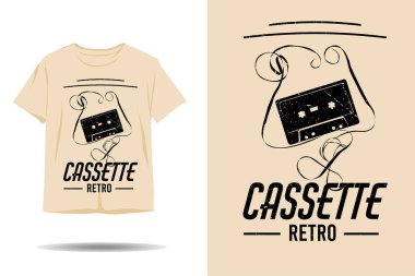 Kaset retro siluet t-shirt tasarımı