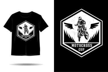 Motokros bardağı silueti t-shirt tasarımı