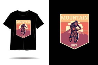 Dağ bisikleti silueti t-shirt tasarımı