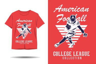 Amerikan futbol ligi koleksiyonu siluet t-shirt tasarımı
